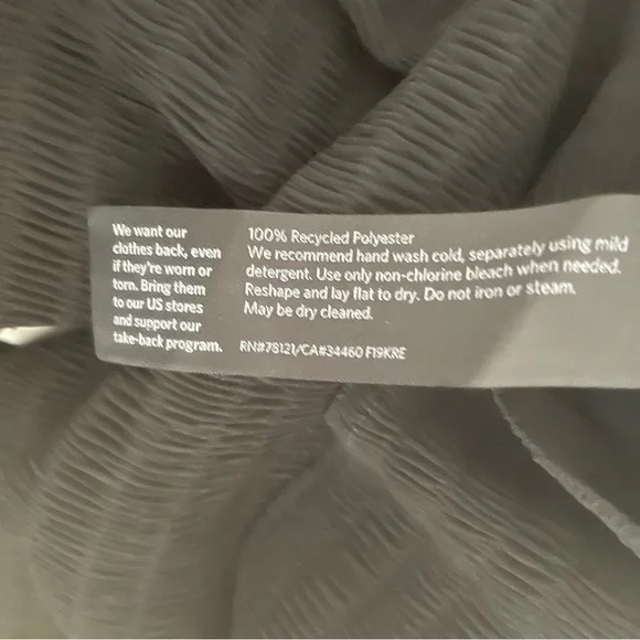 Eileen Fisher Missy Woven Sheer Mesh Plisse V-Neck Top / Poncho in Black Organic - Picture 5 of 6